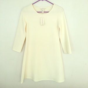 NWT Ribbed Knit Skater Dress Ivory