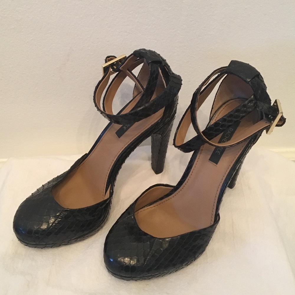 Rachel Zoe Black Snakeskin High Heels