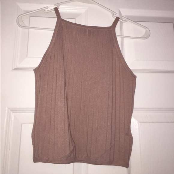 H&M Tops Hm Beige High Neck Crop Poshmark