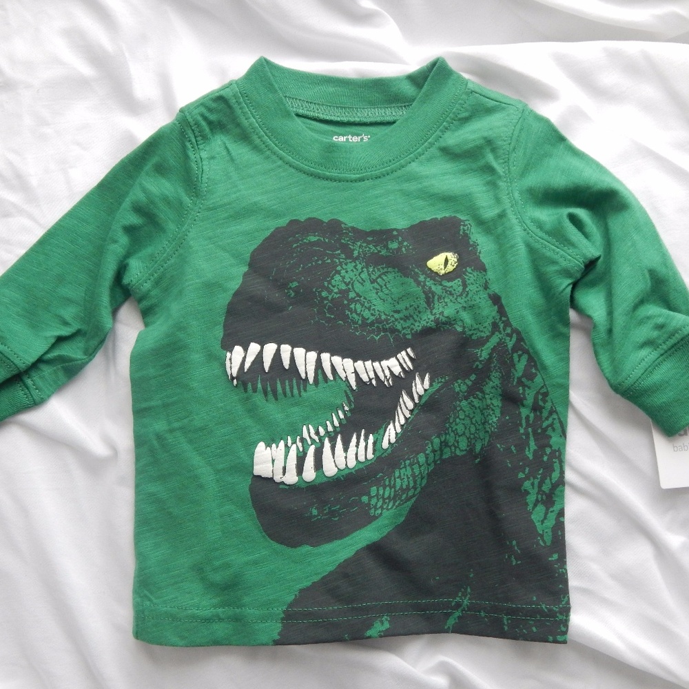 CARTER'S T-REX LONG SLEEVE TEE  SIZE 3M