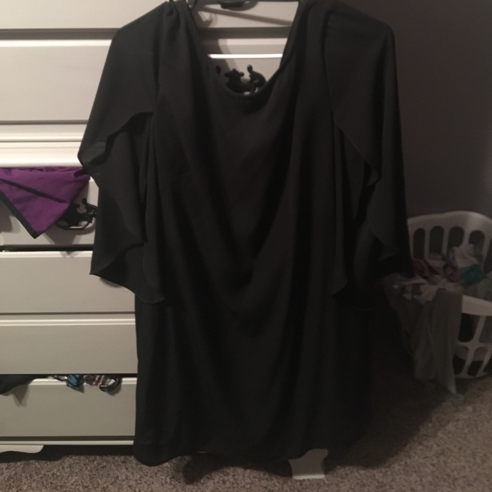 Solid black shift dress