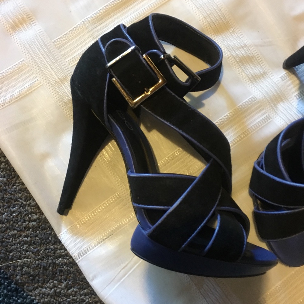 blue and black sexy heels