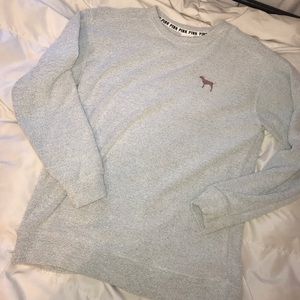 VSPINK RARE Terrycloth Crew Sweater with Rose Gold
