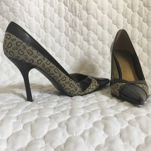 Brown and dark tan Guess By Marciano high heels