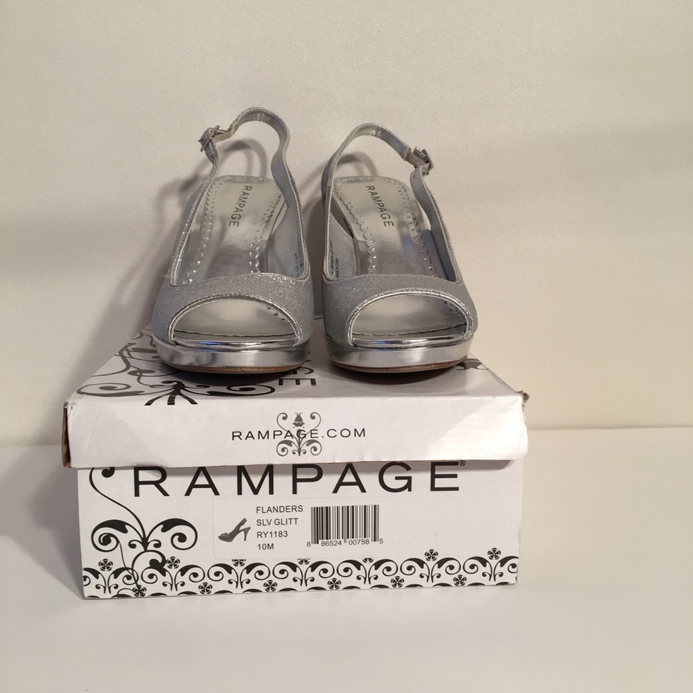 Rampage Flanders Silver Glitter Pump Size 10 - Picture 4 of 8