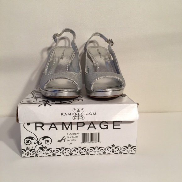 Rampage Flanders Silver Glitter Pump Size 10 - Picture 4 of 8