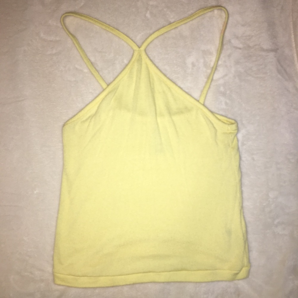 Yellow PacSun cross front tank top