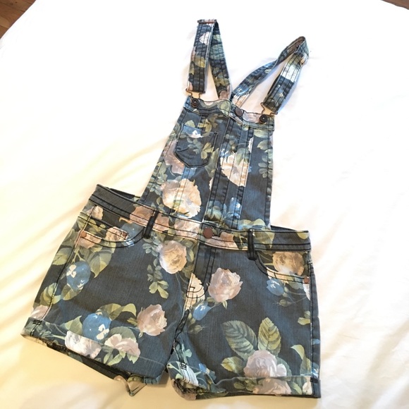 Aqua Pants - AQUA Floral Shortie Overalls