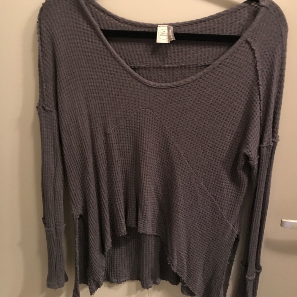 thermal high low shirt