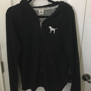 VS PINK black zip up jacket/hoodie