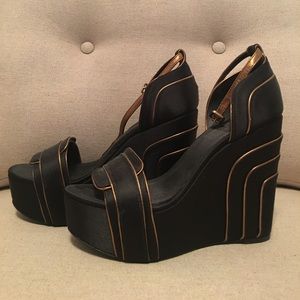 Tory Burch satin wedge sandals