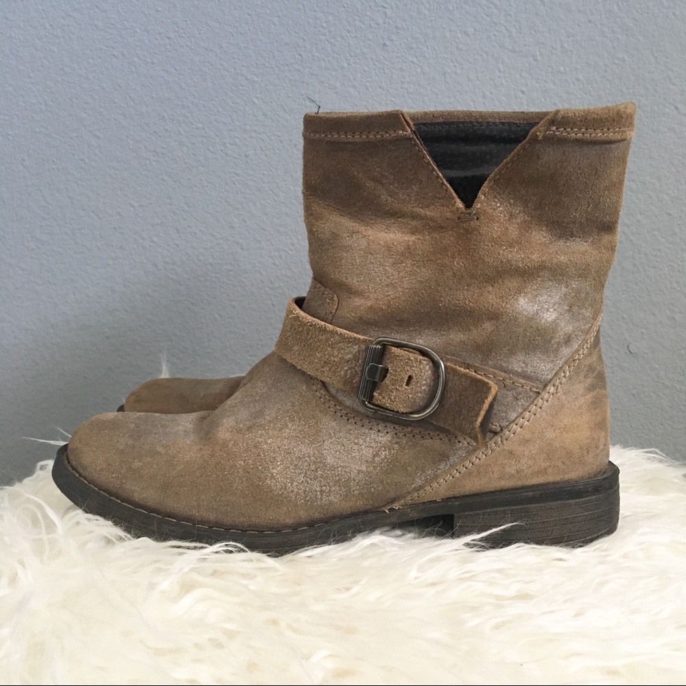 Brown leather boots