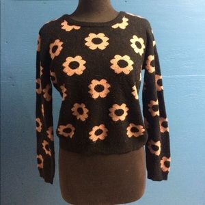 Black and pink floral sweater