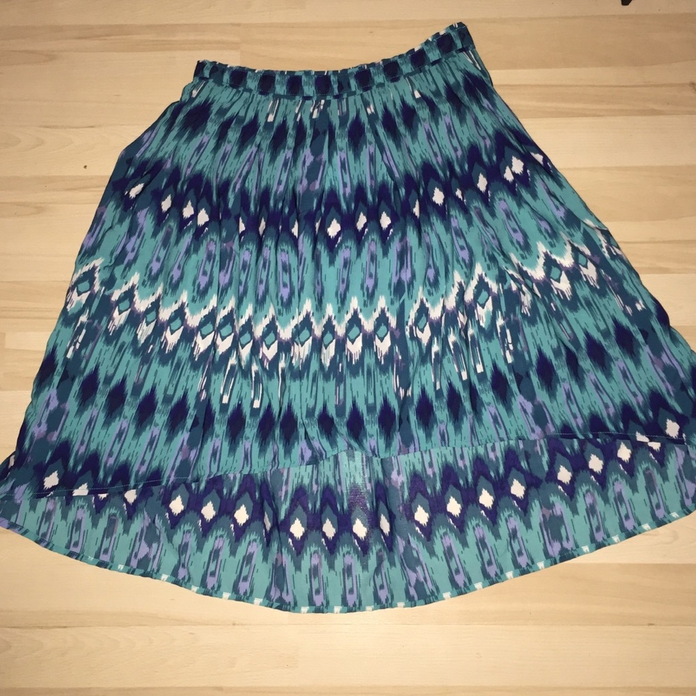 H&M Blue Midi Hi-Lo Skirt