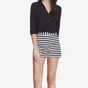 Express Striped High Waisted Shorts