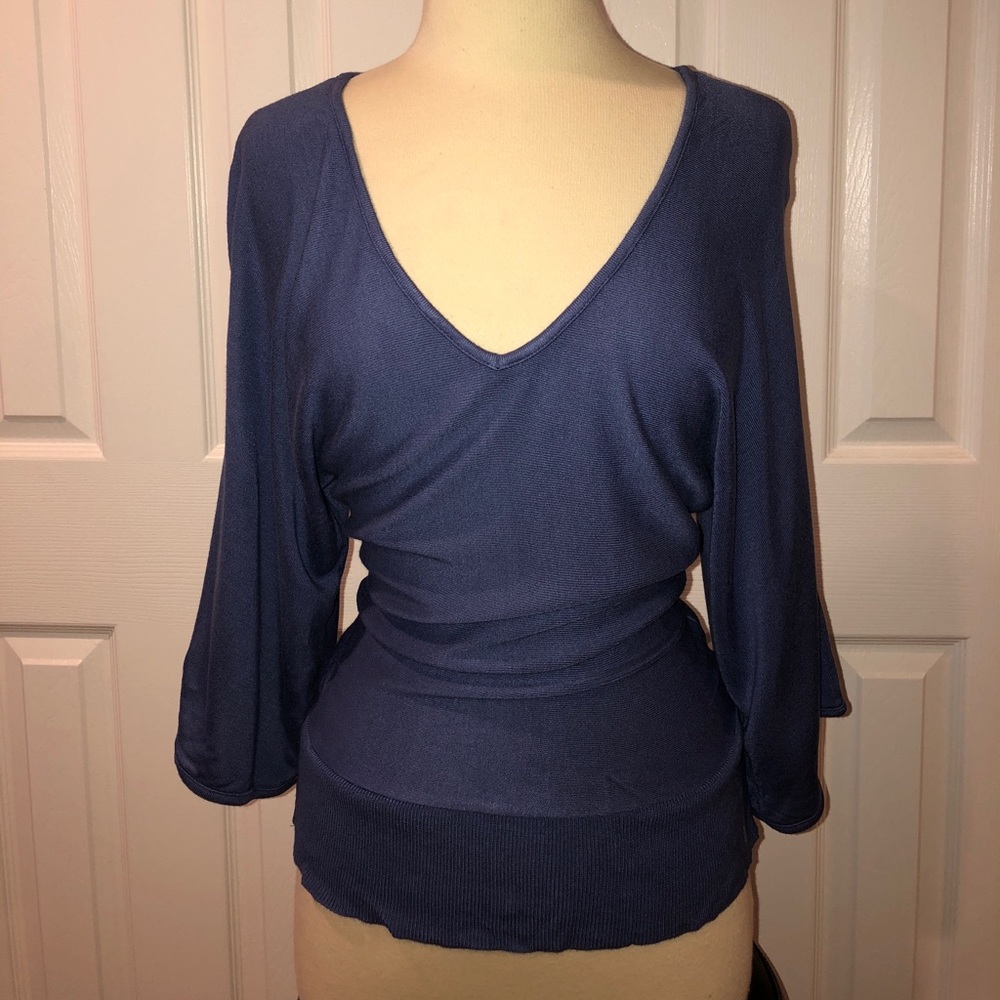 New Bette Sung Blue Top Sz L