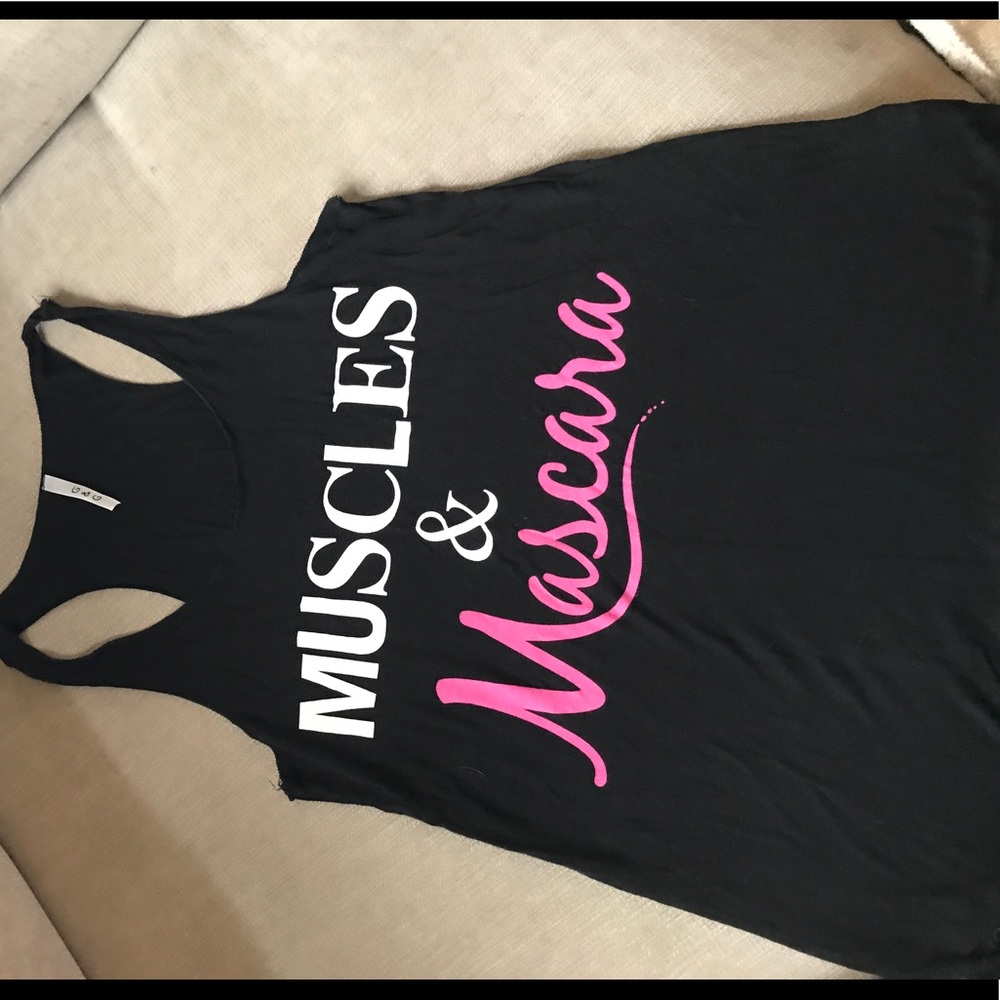 Muscles and mascara tank