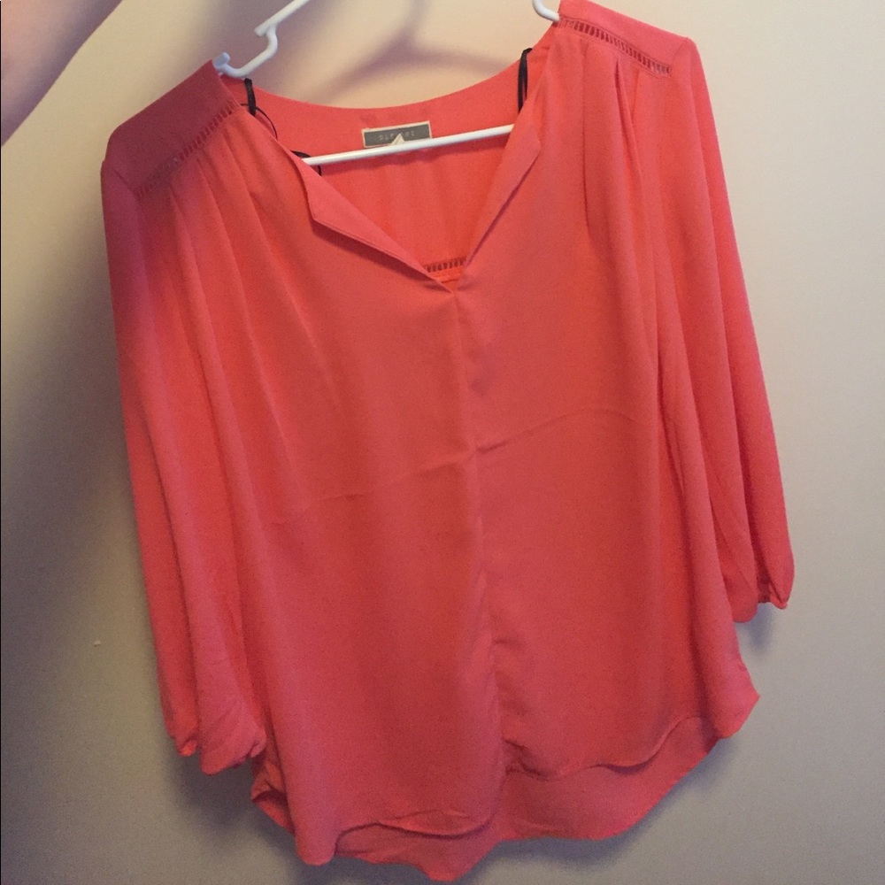 Coral blouse