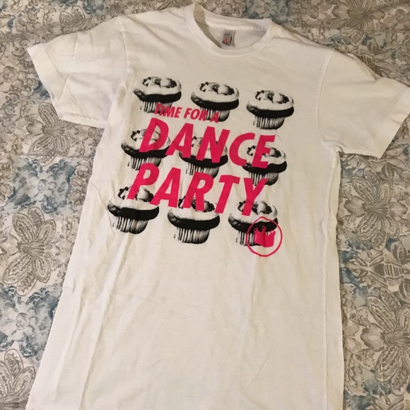 American Apparel Tops - American Apparel White Cupcake "Dance Party" Tee