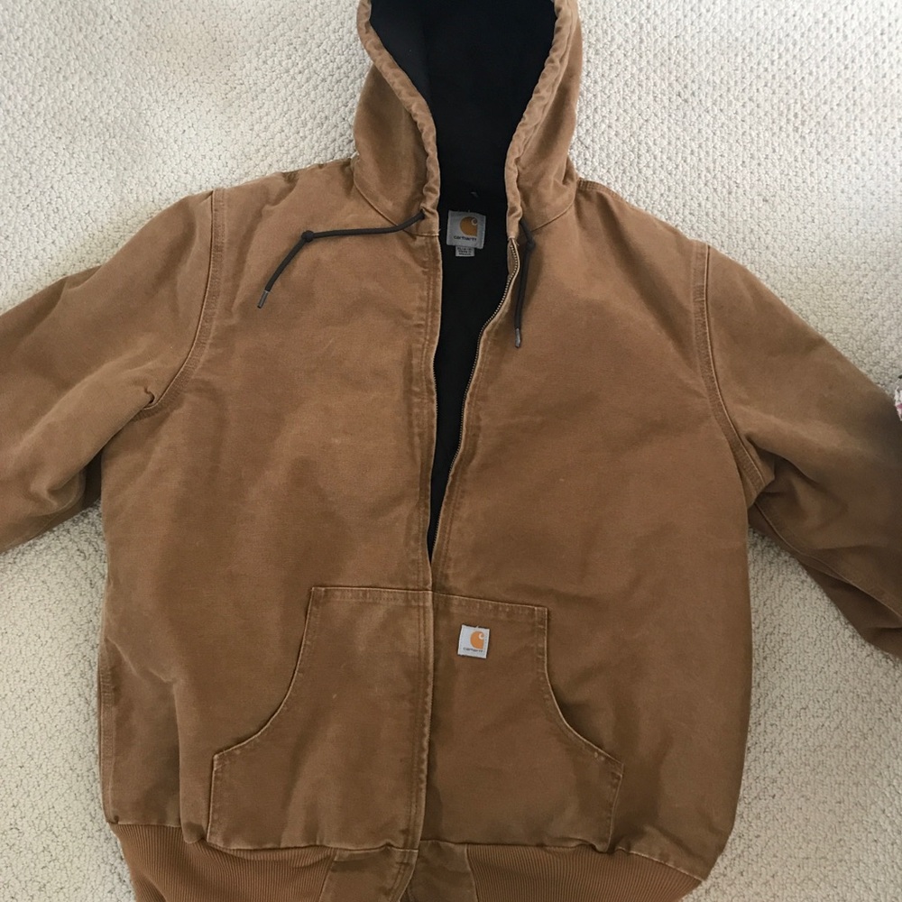 Womens Brown Carhartt zip up jacket, XL