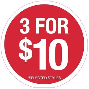 3 for $10 items under $10!