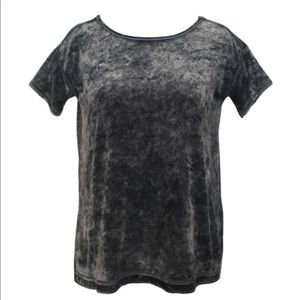 SALE CHARCOAL CRUSHED VELEVT BURNOUT TOP