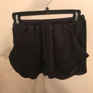 Silky black shorts