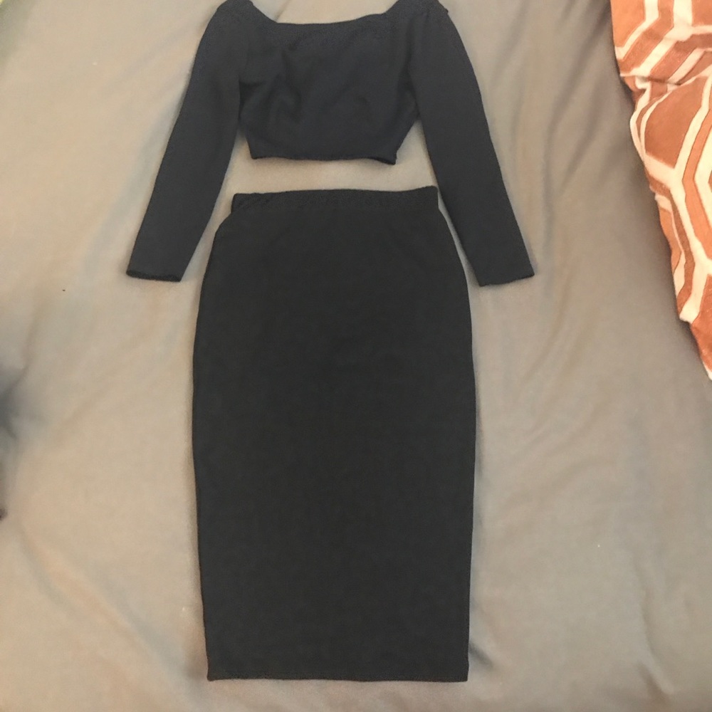 Two piece set top and skirt