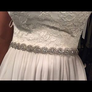 30" beaded, crystal bridal sash - WEDDING