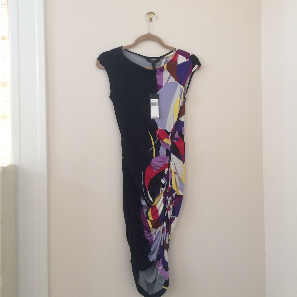 BCBG Multi-Colored Front Zipped Fitted Dress