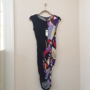 BCBG Multi-Colored Front Zipped Fitted Dress