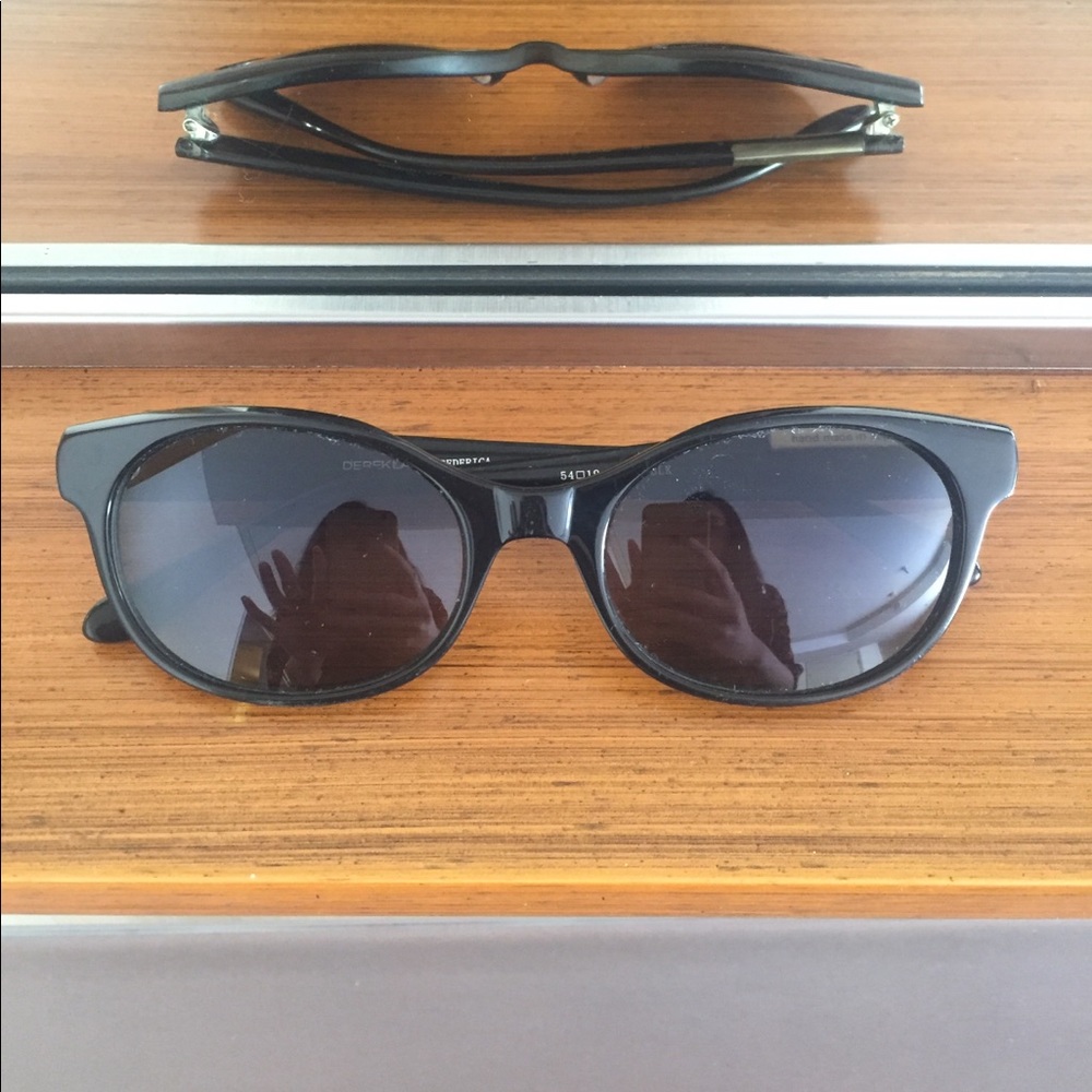 Derek Lam Frederica sunglasses. Gold side detail.