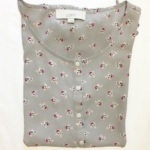 Ann Taylor LOFT Sleeveless Flower-Print Blouse