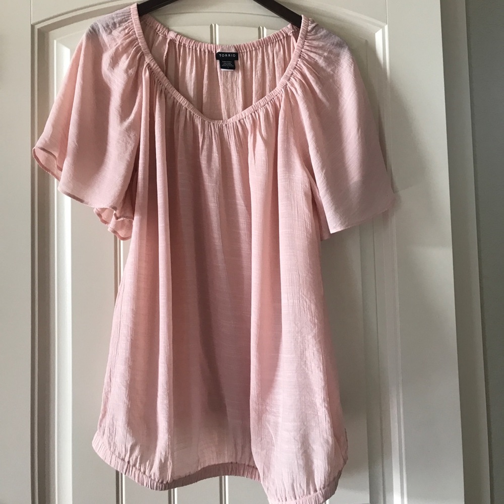 Flutter sleeve Banded Bottom Top