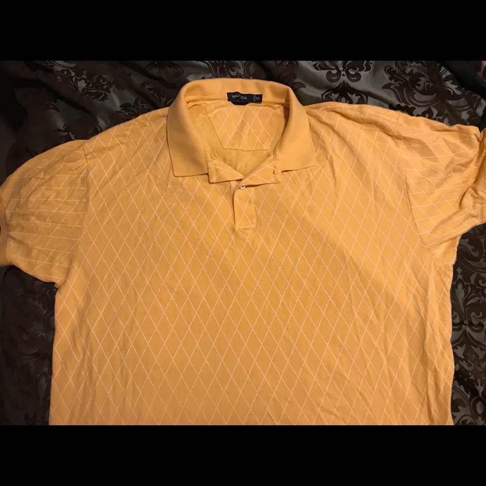 Nautica 3XL Men’s Polo Yellow w/Diamond Pattern