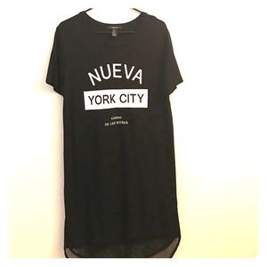 Black oversized street wear t-shirt dress