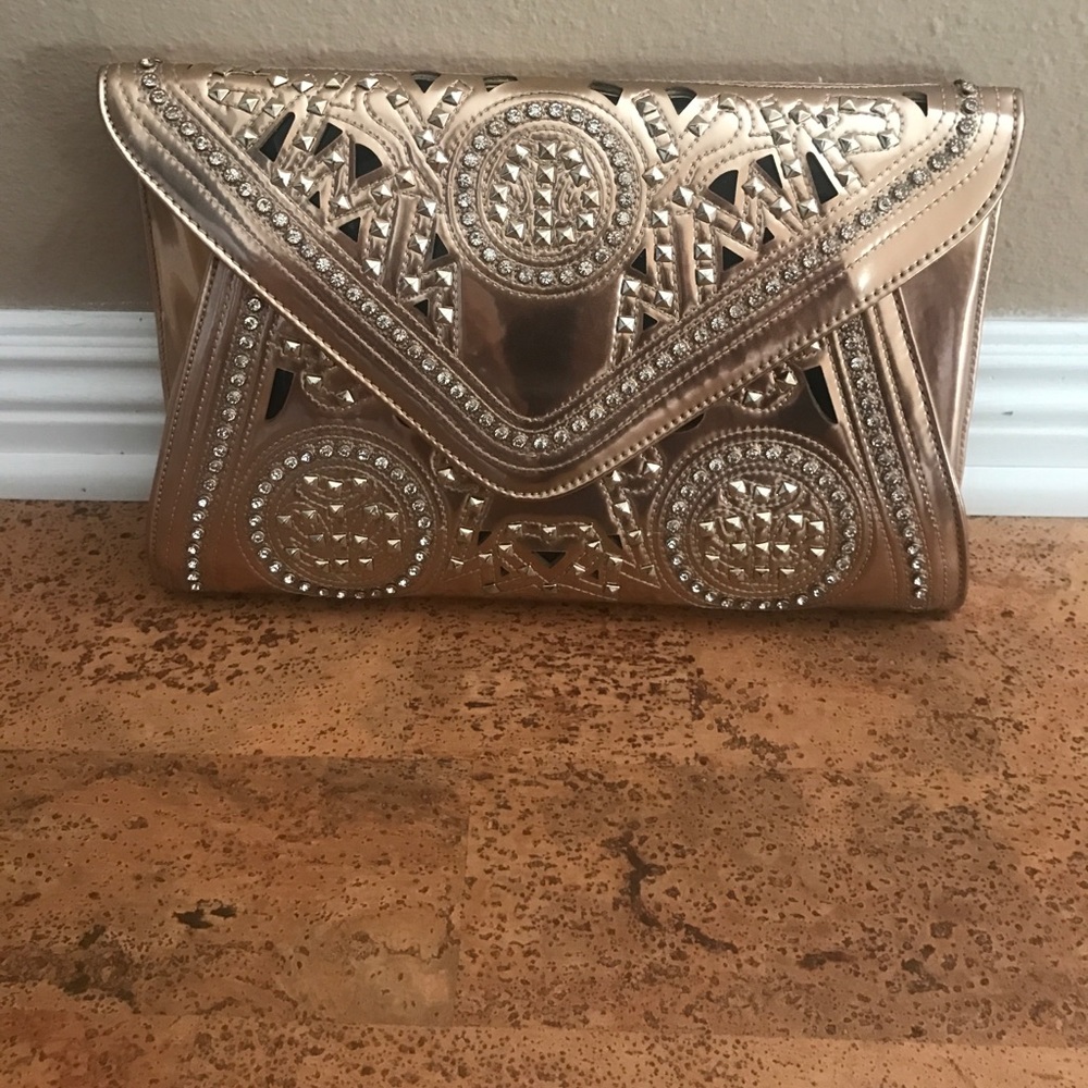 Rose gold clutch