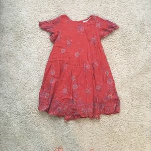 rusty orange floral dress