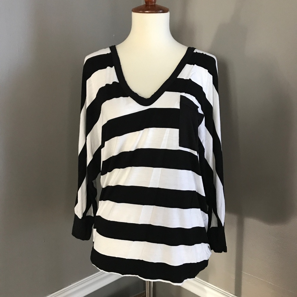 Anthropologie 3/4 Sleeve Pocket Tee by Bordeaux