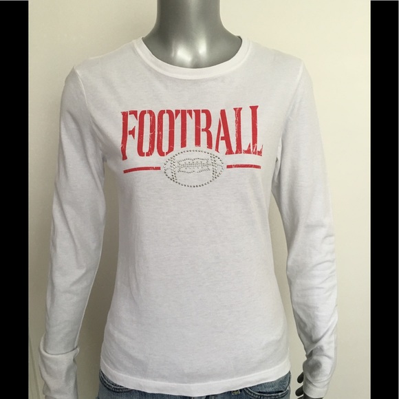 Football Rhine-studs Long Sleeve White Tee Shirt - Picture 4 of 4