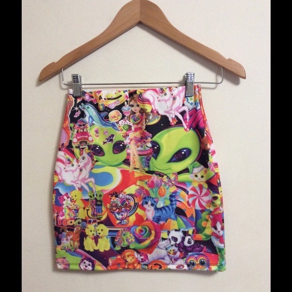 ISO LISA FRANK BODYCON SKIRT - Picture 1 of 2
