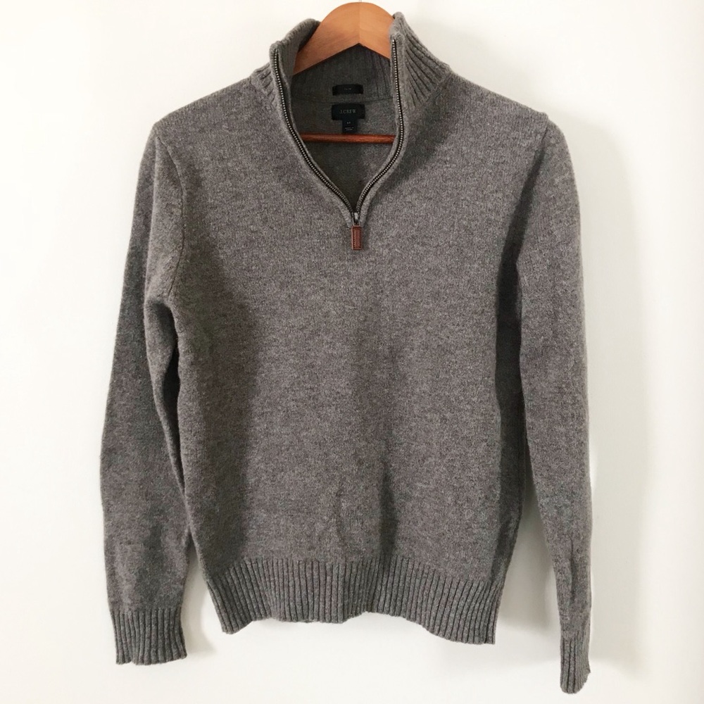 J. Crew Slim Lambswool Half Zip Sweater