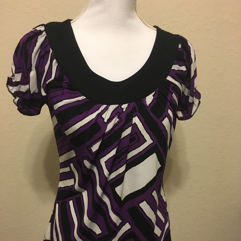 Worthington Purple And Black Dressy Top