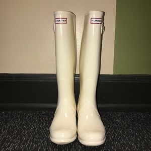 White Gloss Rain Boots