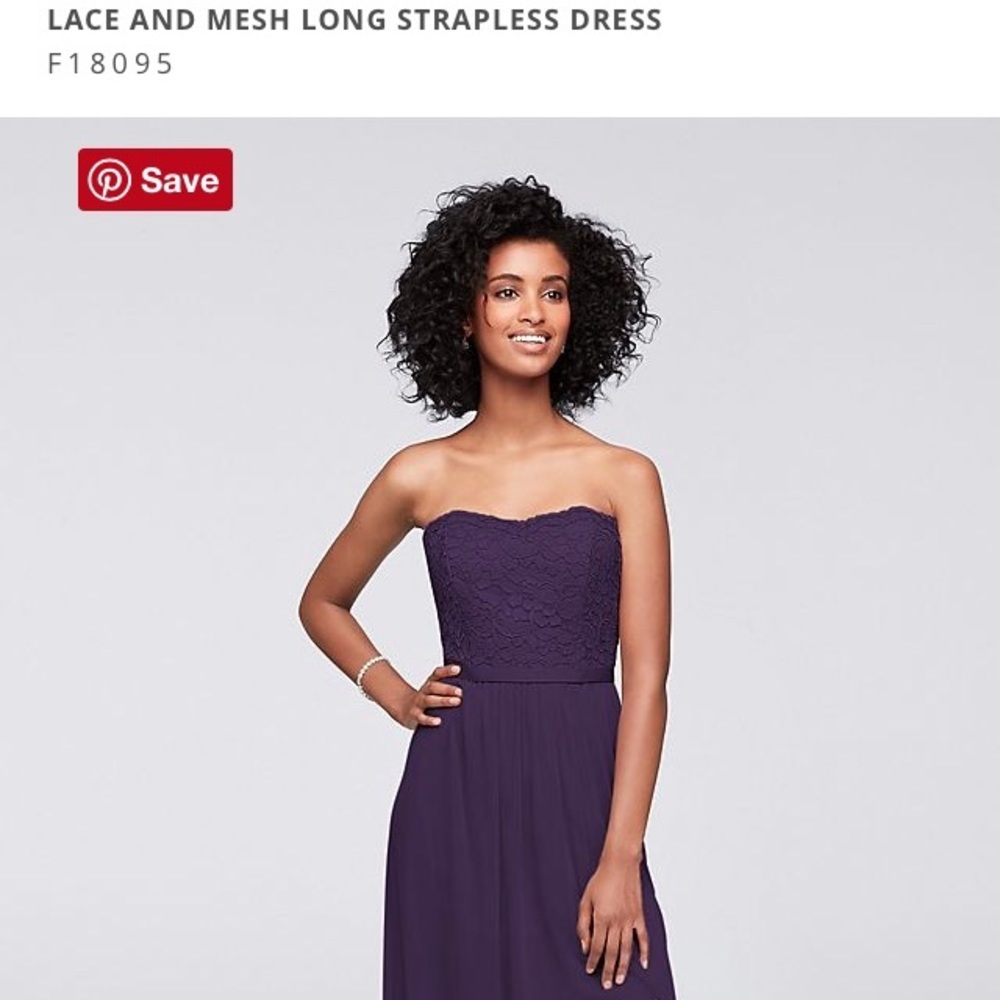 Lapis Lace and Mesh Long Strapless Dress