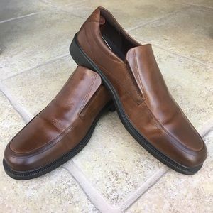 ECCO MENS BROWN LEATHER CASUAL LOAFERS SZ 12-12.5