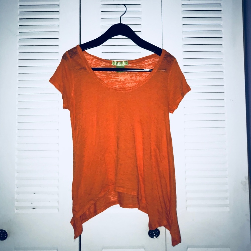 🌟BRIGHT ORANGE SHEER TOP🌟