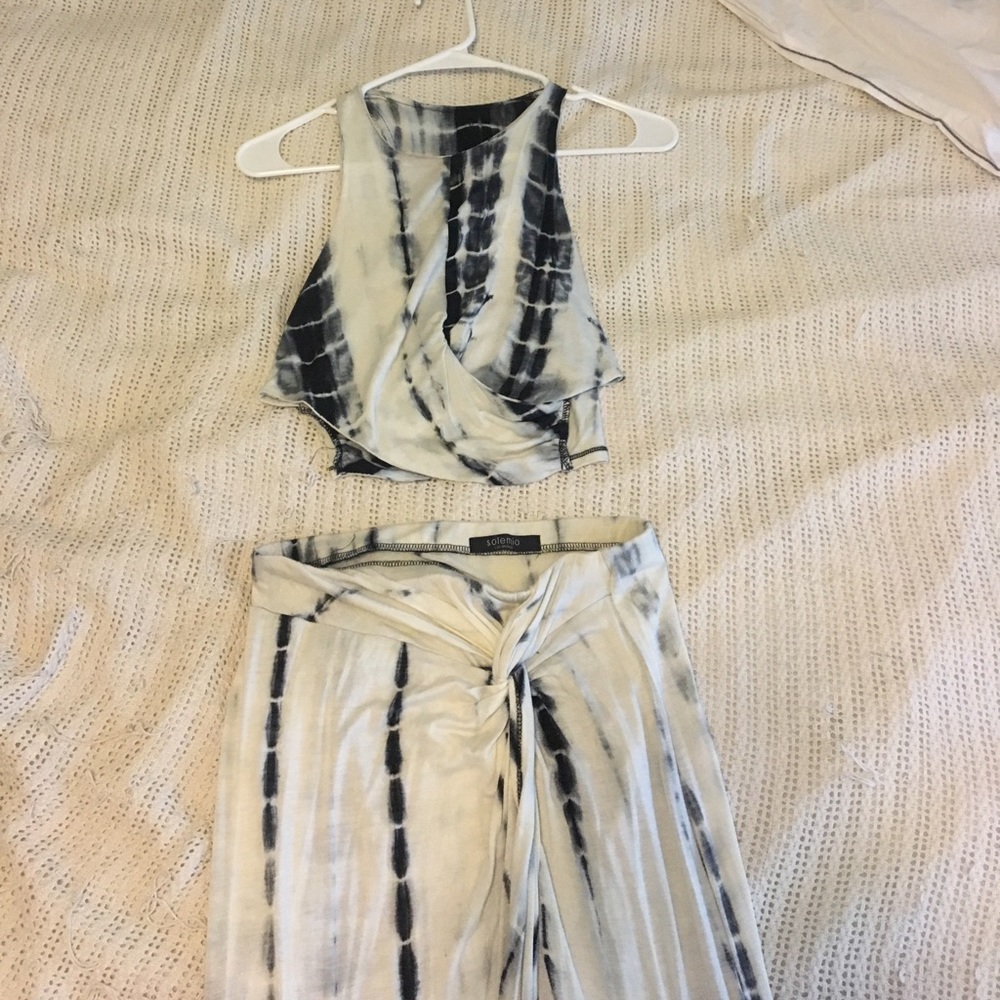 Matching crop top and ankle skirt