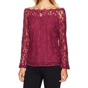 ADRIANNA PAPELL Lace Off-the-Shoulder Blouse