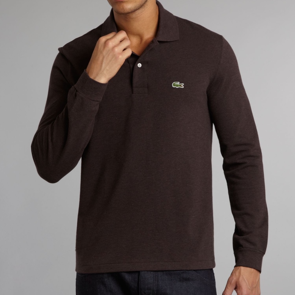 Brown long sleeve polo